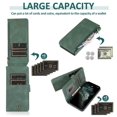 thumbnail image 4 of For Iphone 14 Zipper Wallet Bag Leather Case (Dark Green), iPhone 14, 4 of 6