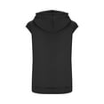 thumbnail image 7 of pstuiky Womens Sweatshirt, Women Sleeveless Hoodie Solid Color Crewneck Hoodie Oversized Sweatshirt with Pockets Leisure Black S, 7 of 7