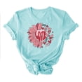 thumbnail image 4 of Meichang T-Shirts Joyeuse Saint-Valentin Femmes Mignon Imprimé Cœur T-Shirts Mignons Hauts Col Rond Manches Courtes T-Shirts de Vacances Saint-Valentin, 4 of 4