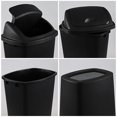 thumbnail image 3 of Bringer 10 Gallon Tall Kitchen Trash Can, Set of 4 Black Plastic Garbage Can with Swing Lid, 3 of 13