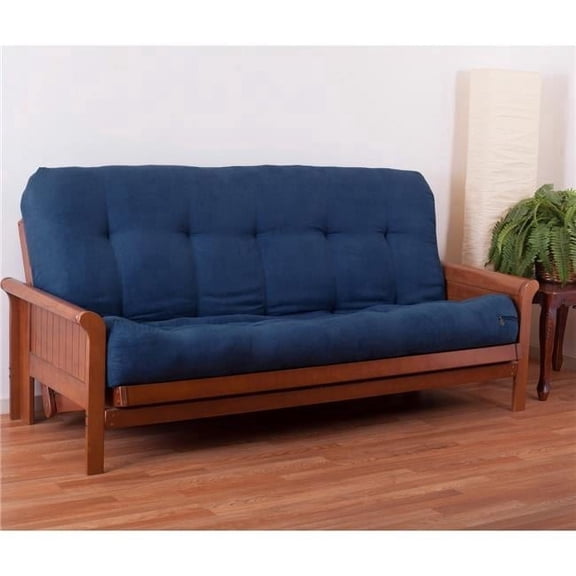 Blazing Needles 9613-MS-IN 10 in. Vitality Microsuede Queen Size Futon Mattress, Indigo