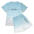 thumbnail image 4 of CUZIBR Kids Cool Gradient City Graphic Boys O-Neck Short Sleeve T Shirt And Shorts Outfit Sets Breathable Mesh Casual Playwear Clothes Sets,Light Blue,11-12 Years, 4 of 4