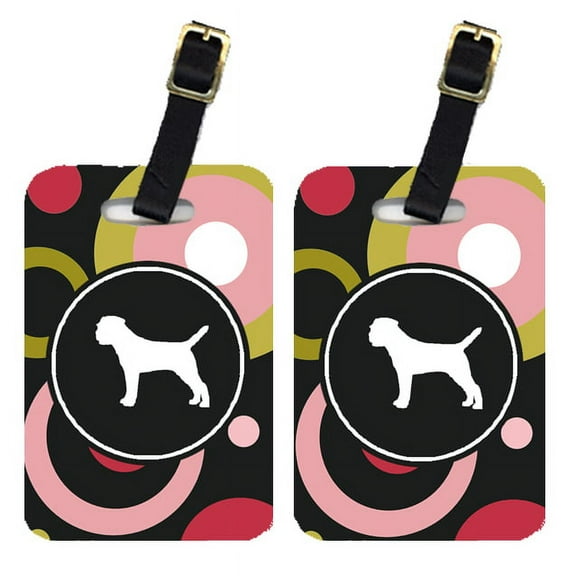 Pair of 2 Border Terrier Luggage Tags