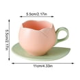 thumbnail image 2 of Tulip Coffee Mug Ceramic Flower Shaped Tea Cup And Saucer Set Petal Rim Cute Mug With Leaf Inspired Saucer For Hot And Cold Beverages Pink, 2 of 2