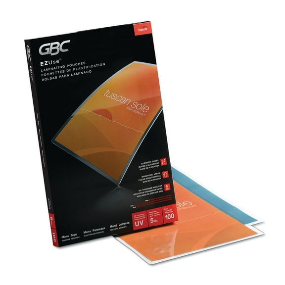 GBC EZUse Thermal Laminating Pouches 5 mil, 11.5" x 17.5", Gloss Clear, 100/Box