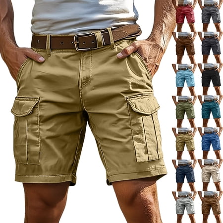 Cargo Shorts for Men Summer Workout Hiking Shorts Elastic Baggy Golf Fishing Casual Outdoor Work Short