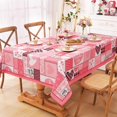 thumbnail image 4 of Valentines Day Tablecloth Square 52x52 Inch, Red Buffalo Plaid Tablecloth, Love Hearts Table Cloth, Waterproof Table Cover for Valentine''s Day Party Kitchen Dining Room Holiday Decor, Red, 4 of 6