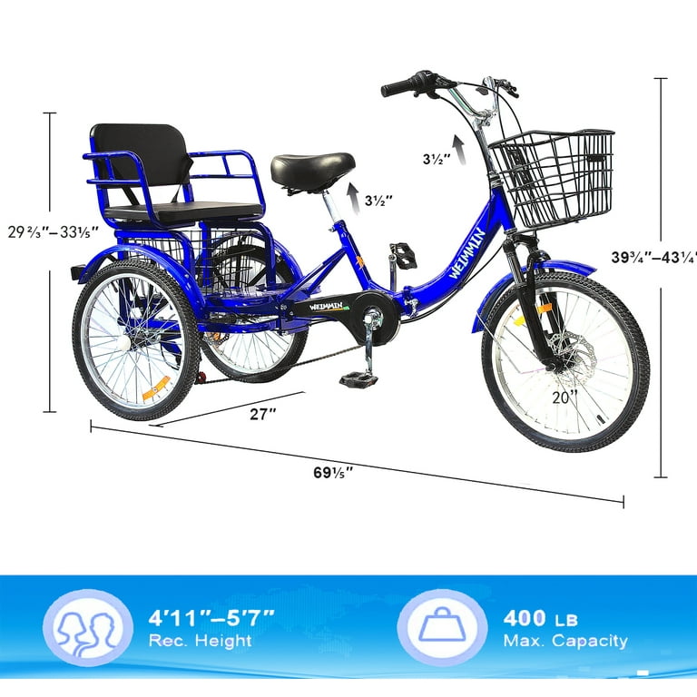 Adult tricycle with back seat sale