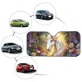 thumbnail image 4 of Xoenoiee Horse Daisy Flower Print Windshield Sun Shade for Car, Foldable Front Window Sunshade Sun Visor Protector, Block UV Rays Keep Your Car Cooler, 4 of 7