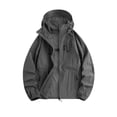 thumbnail image 3 of Men's Nylon Spandex Jacket | Hoodie With Zipper Pockets Long Sleeve Hooded Pullover Lightweight Breathable Casual Outdoor Walking Travel Work Streetwear Father's Day | Zenithor,Gray M, 3 of 9
