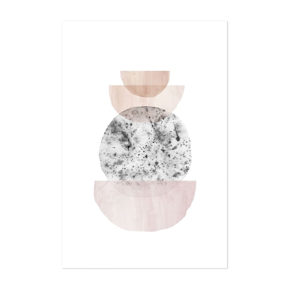 Watercolor balancing shapes - Mixed Media Unframed Wall Art Print 5 x 7 inches