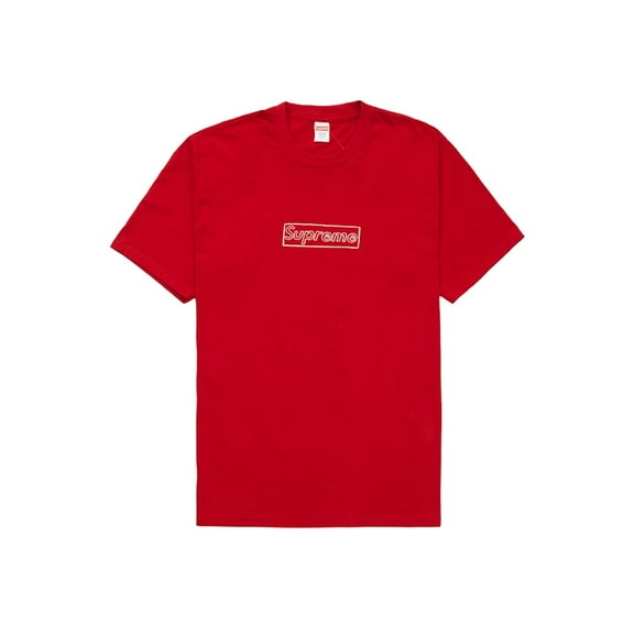 Supreme Men's KAWS Chalk Logo Tee Red, from StockX