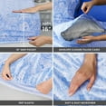 thumbnail image 3 of LUX Décor Paisley Twin XL Sheet Set, 4 PC Soft Microfiber Wrinkle Free Sheets - Luxurious Printed Bed Sheets Includes Flat Sheet, Fitted Sheet with Deep Pockets, & 2 Pillowcases – White Blue, 3 of 7