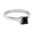 thumbnail image 2 of Solitaire Square Cut 0.75 Cts Black Spinel 925 Sterling Silver Promise Women Valentines Day Gifts Ring, 2 of 3