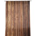 thumbnail image 4 of Brown Planks Retro Wood Grain Print Sheer Window Panel Curtains Room for Living Room Bedroom Kitchen Room Chiffon Tulle Curtains, 4 of 7