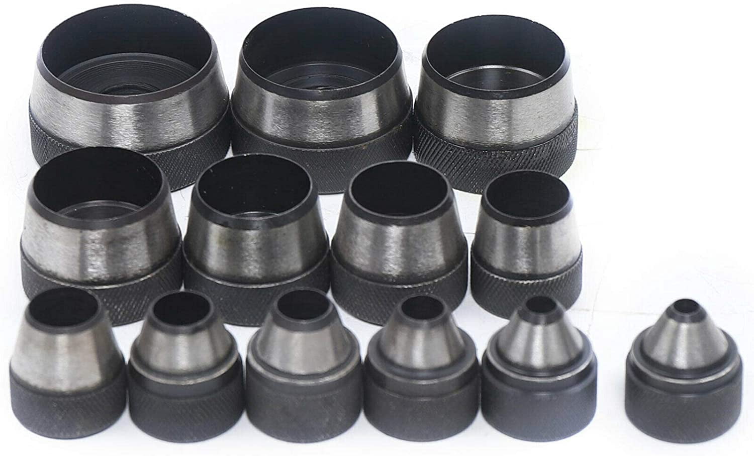 Miumaeov 14PCS Hollow Punch Tool Set Leather Kit Gasket Hole Rubber Cutter with Storage Box for Plastic Rubber Leather Cutting 13 Sizes Pin Point 5-35mm