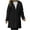 Black, variant on Lovskoo Fuzzy Fleece Winter Coats for Women Trendy Solid Color Zipper Hooded Loose Medium Long Plush Jacket Coffee