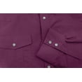thumbnail image 3 of Men’s Casual Western Pearl Snap Button Down Long Sleeve Cowboy Dress Shirt (Burgundy, 3XL), 3 of 3