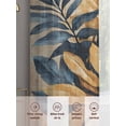 thumbnail image 6 of Retro Style Sheer Curtains 96 Inches Long 2 Panels Abstract Palm Leaf Tropical Plants Light Filtering Semi Sheer Window Curtains Drapes for Bedroom Living Room 52"x96", 6 of 7