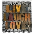 thumbnail image 3 of Ambesonne Live Laugh Love Shower Curtain, Values Words, 69"Wx75"L, Multicolor, 3 of 3