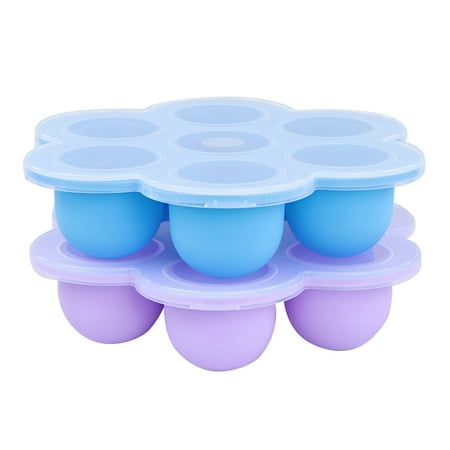 Acorn Baby Food Container with Thick Lid 2PK Blue and Purple Meal Prep Container