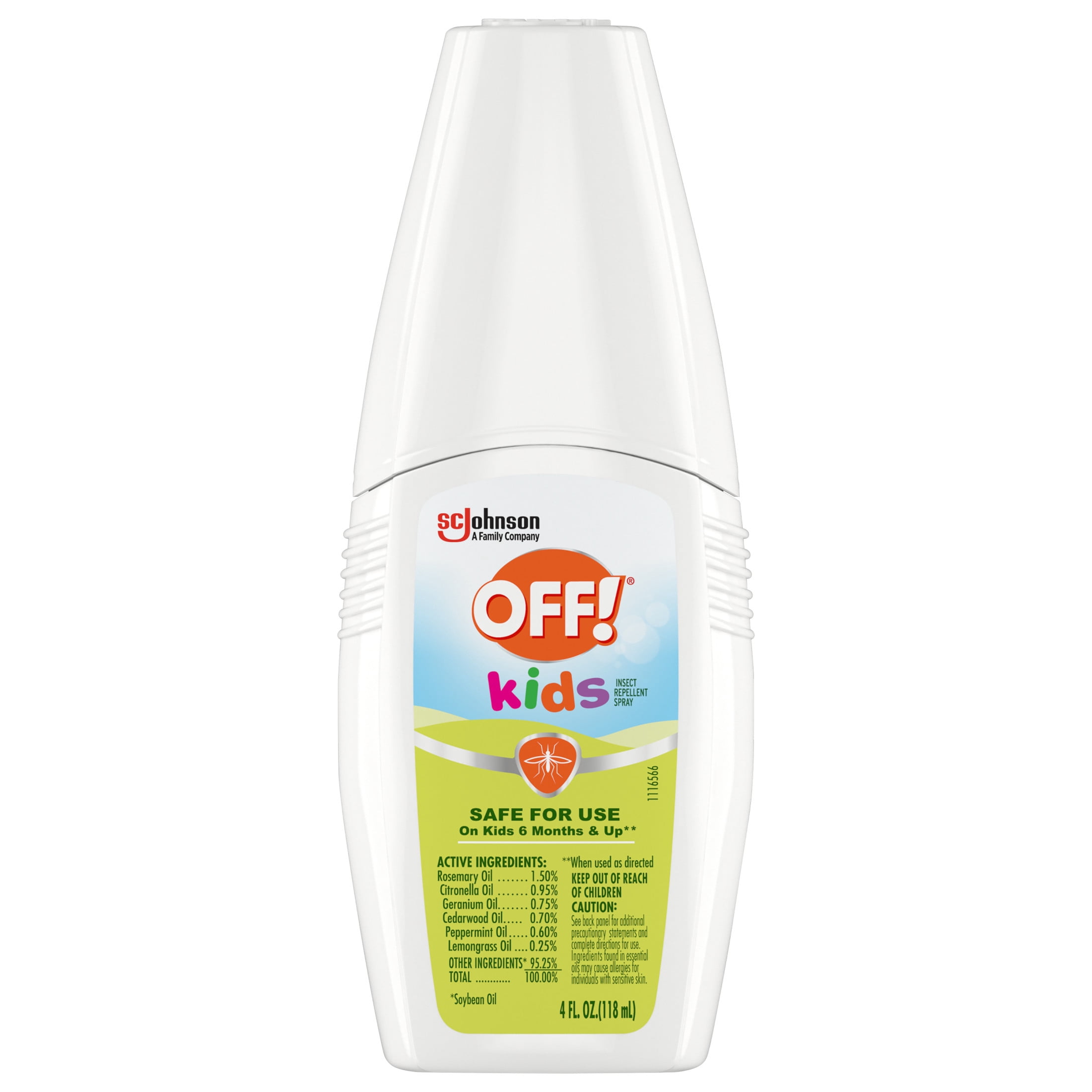 OFF! Kids Mosquito Repellent, Bug Spray with 100% Plant Based Oils for Babies, Toddlers & Kids, 4 fl oz