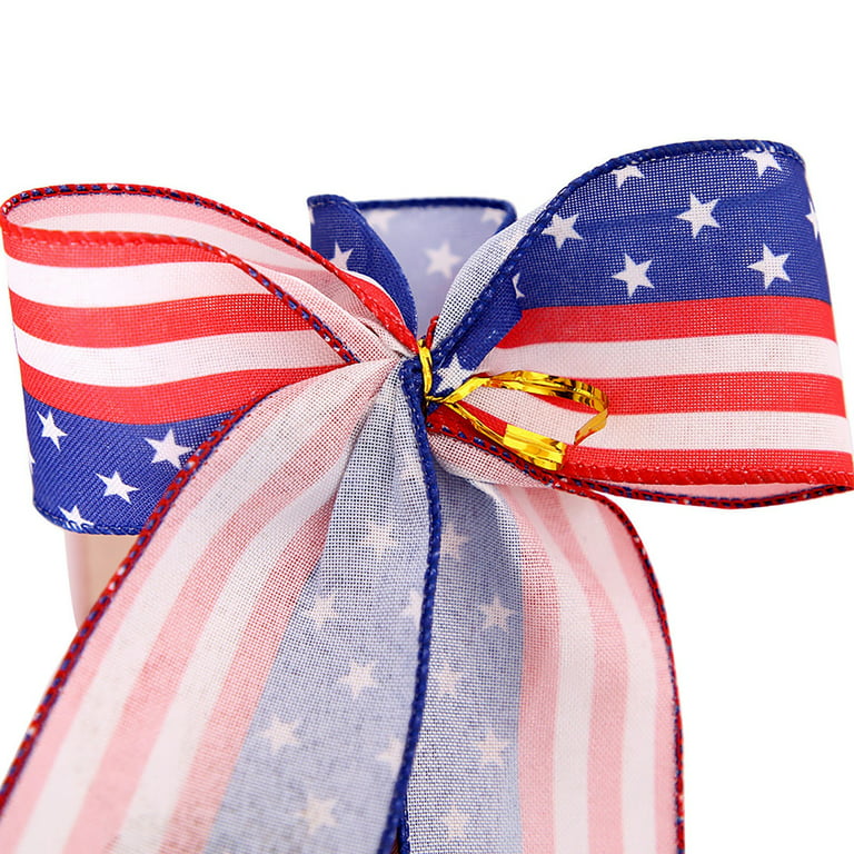 4th of July Bow Straw Topper, Red Blue White Straw Topper Stanley
