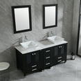 thumbnail image 2 of Wonline 60" Homes & Bathroom 60inch Modern Wood Cabinet with Marble Pattern Countertop Vanity Double Sinks and Mirror, Black, 2 of 8