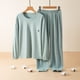 thumbnail image 2 of Traje de hogar cálido alemán de terciopelo de otoño e invierno, pantalones casuales de manga larga, pijamas para el hogar, traje de hogar grueso de terciopelo de doble cara con cuello, 2 of 5