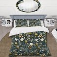 thumbnail image 2 of Designart "Green Forest Botanical Pattern III" Juego de sábanas florales blancas, 2 of 7