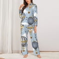 thumbnail image 2 of Honeii Balloon Vintage print Women's Pajama Sets Long Sleeve Button Down Sleepwear Nightwear Soft Pjs Lounge Sets-Large, 2 of 7