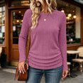 thumbnail image 3 of GUACER Ribbed Long Sleeve Tops for Women Crewneck Slim Fit Basic Tee Lightweight Knit Fall Casual Layering Undershirts, 3 of 9