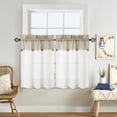 thumbnail image 1 of Haperlare Farmhouse Button Kitchen Curtains Color Block Bathroom Curtain Boho Light Filtering Half Window Cafe Curtains, 27"W x 30"L 2 Panels, Taupe, 1 of 7