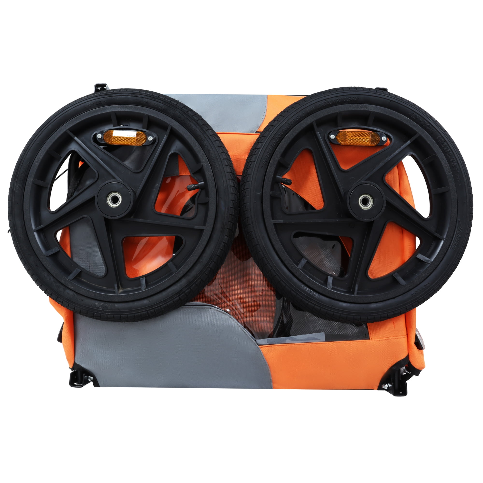 Outdoor Collapsible Pet Bike Trailer with 16-Inch All-Terrain Wheels – Foldable Dog/Cargo Carrier Cart for Bicycles