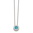 thumbnail image 1 of Stainless Steel Polished CZ March Birthstone Necklace 20in, 1 of 3