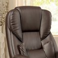 thumbnail image 4 of Furniture of America Chaise de Bureau Gris Simili Cuir Réglable en Marron, 4 of 5