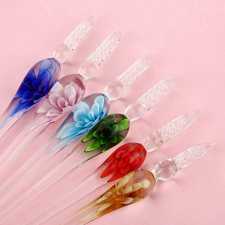 Dipping Pen Jellyfish Pattern Dip Pen 8 Styles Portable Chic Clear Glass  Calligraphy Pen Set - AliExpress