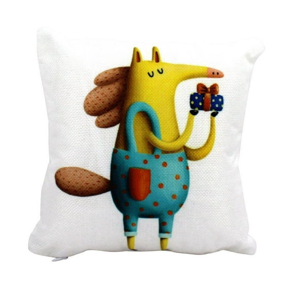 MINI: Horse giving gift Pillow & Insert | Throw Pillow | 8 x 8 | Horse Lover | Animal Lover Gift | Tiny House Decor | Lumbar Pillow