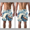thumbnail image 3 of luoweisi Men's Beach Shorts Quick Dry Swim Trunks with Mesh Lining Dolphin 2XL, 3 of 5