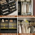 thumbnail image 2 of Homieasy Adjustable Closet Organizer System with 8 Wooden Drawers & 4 Hanging Rods & Adjustable Shelves, Heavy-Duty Wardrobe Tower sets for Bedroom/Laundry/Entryway Black, 2 of 7