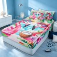 thumbnail image 3 of Erosebridal Coastal Flamingo Zipper Twin Comforter Sets with Fitted Sheet and 2 Pillowcases, Ocean Animal Zipper Bedding Set, Polka Dots Reversible, 3 of 7