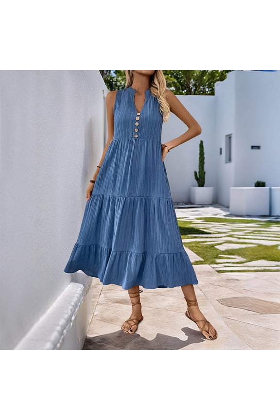 Plus Size Dresses Casual Sleeveless Tank Mini Short Dress Crew Neck Bubble Sundress with Pockets