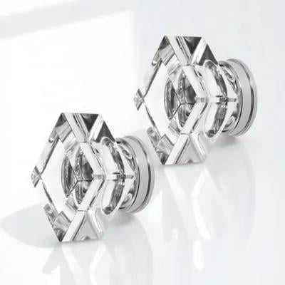 BESTOYARD Boho Cabinet Knobs Clear Drawer Knobs Transparent Artificial Crystal 2Pcs