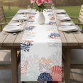 thumbnail image 4 of Coastal Starfish Table Runner 70 Inches, Ocean Weeping Coral Beach Conch Orange Bed Runner Dresser Scarves Tabletop for Indoor Outdoor Parties/Ceremony/Banquet, 13" x 70", 4 of 9