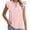 Pink, variant on Chiclily Womens Summer Tops Short Sleeve V Neck Blouse Black Large Loose Casual Drawstring Work Shirts