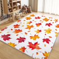 thumbnail image 1 of Living Room Area Rug 8x10 ft Autumn Theme Orange Leaves Washable Non-Slip Area Rug, 3D Print Low-Pile Carpet for Bedroom, Kids Room, Nursery, Home Decor Rugs, 1 of 7