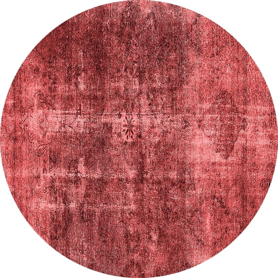 Ahgly Company Indoor Round Oriental Red Industrial Area Rugs, 7' Round