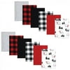 Hudson Baby Infant Boy Cotton Flannel Burp Cloths Bundle, Buffalo Plaid Bear, One Size