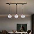 thumbnail image 7 of Kiven H-Type Track Lighting, 3-Light Modern Halo Track Pendant Light with Glass Shade, Track Light Pedant with 24inches Cord for Bedroom Kitchen Island Home Lighting,Rose Gold Finish, 7 of 7