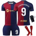 thumbnail image 1 of GZSL 2425 Barcelona Home Football Training Kit, Number # 9 Soccer Jersey, Colorful Short-Sleeve Adult Football Jersey with White Lettering and Small Logo Four-Piece Set/S, 1 of 9